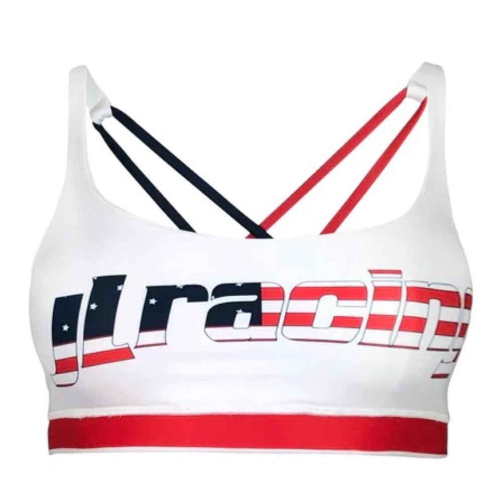 JL Racing Women's USA X-Back Bra red, white, & blue size m